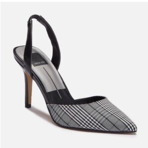 Dolce Vita Black and Gray High Heel Slingbacks